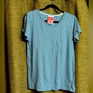 Jungmaven 65% Hemp/ 35% Organic Cotton blue and white striped shirt - size L
